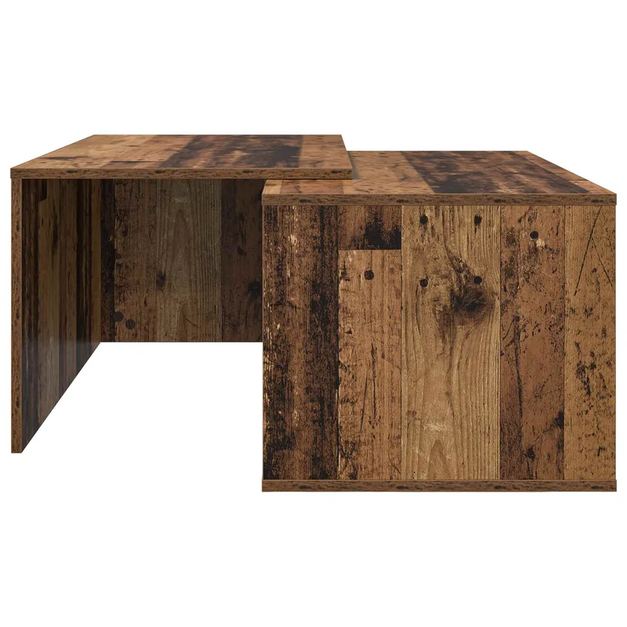 Ensemble de tables basses 2 pcs Bois ancien Bois d'ingénierie - 9