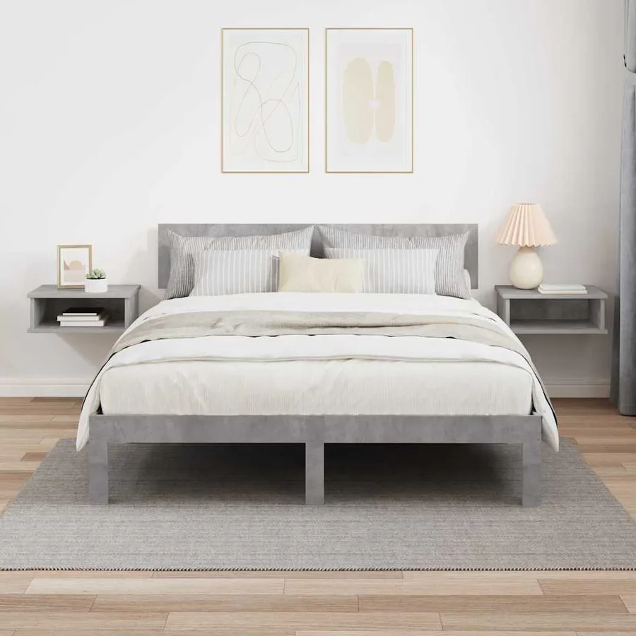 Table de chevet 2 pcs Gris béton 40 x 31 x 15 cm - 4