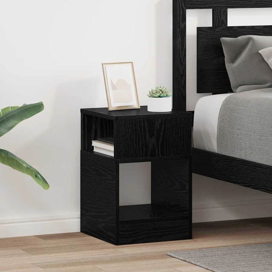 Table d'appoint 2 pcs Chêne noir 30,5 x 30 x 45 cm