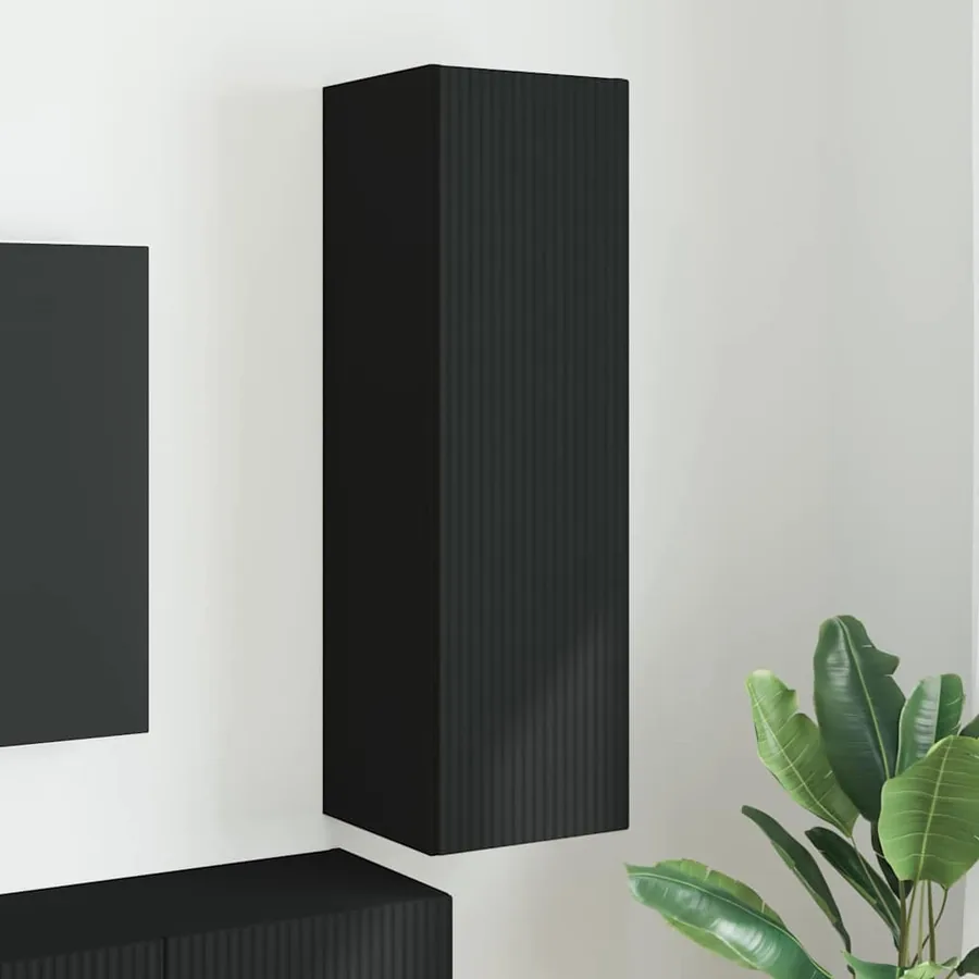 Meuble TV mural Noir 30 x 31 x 100 cm Bois d'ingénierie