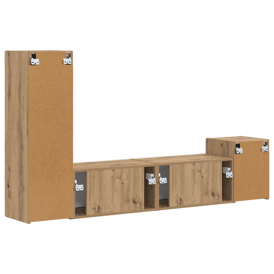 Ensemble meuble TV 4 pcs Chêne artisanal Bois d'ingénierie - 9