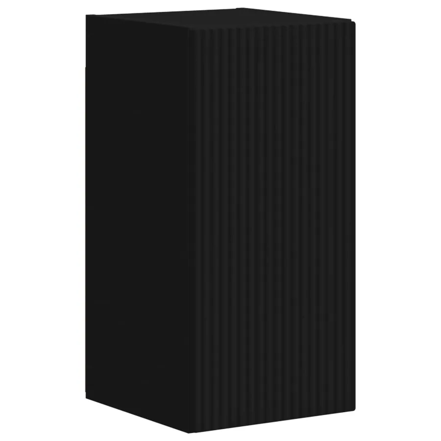 Ensemble meuble TV Montage mural 4 pcs Noir Bois d'ingénierie - 7