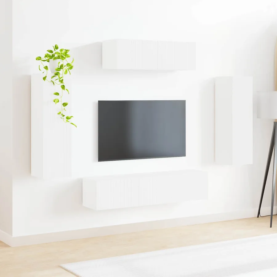 Meuble TV 5 pcs Blanc - 4