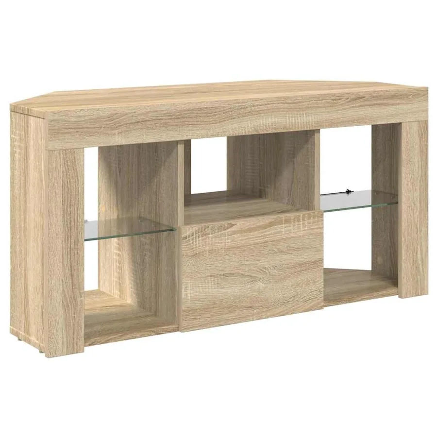 Meuble TV LED d'Angle Chêne Sonoma 100 x 40 x 50 cm - 6
