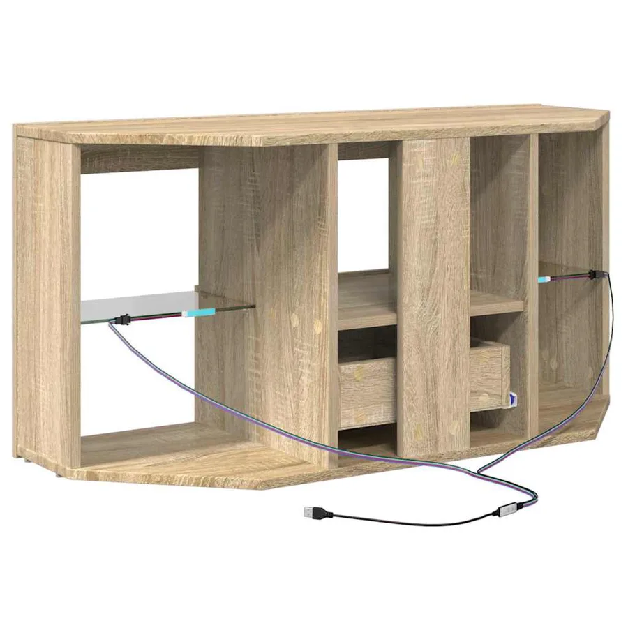 Meuble TV LED d'Angle Chêne Sonoma 100 x 40 x 50 cm - 8