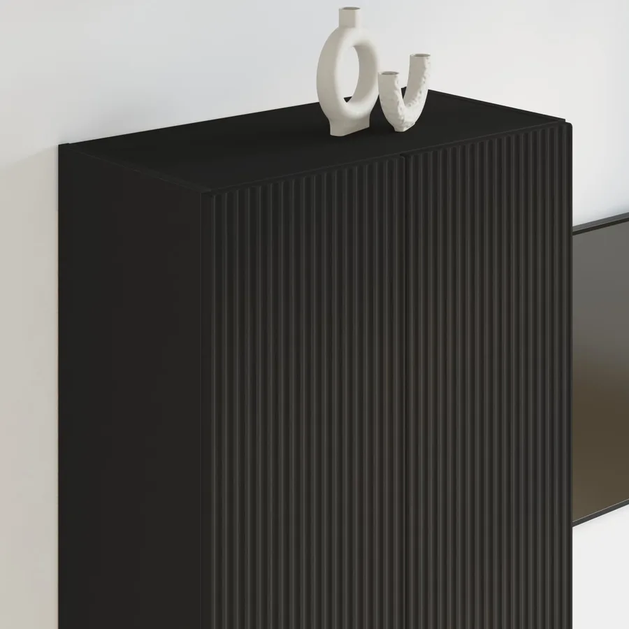 Meuble TV mural Noir 59,5 x 31 x 100 cm Bois d'ingénierie - 4