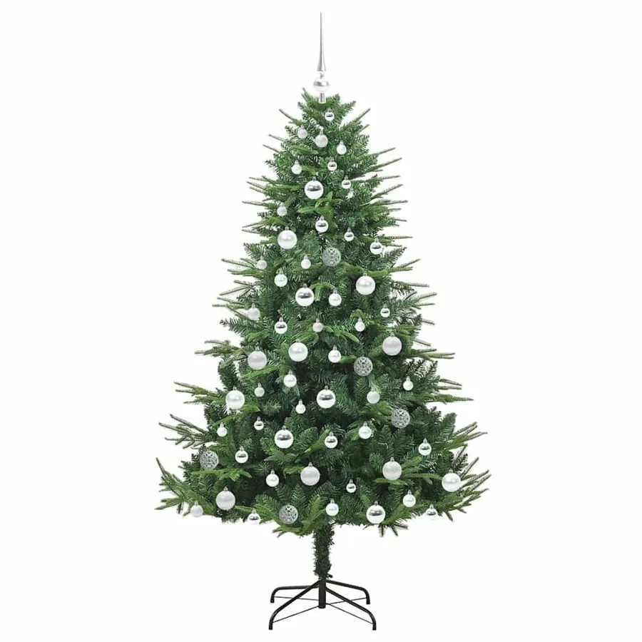 Arbre de Noël artificiel pré-éclairé avec ensemble de boules - 4