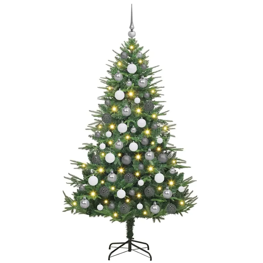 Arbre de Noël artificiel pré-éclairé avec ensemble de boules - 2