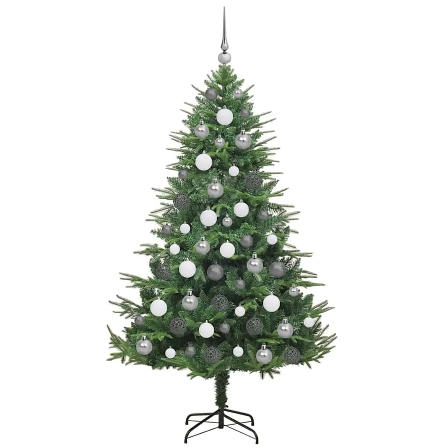 Arbre de Noël artificiel pré-éclairé avec ensemble de boules - 4