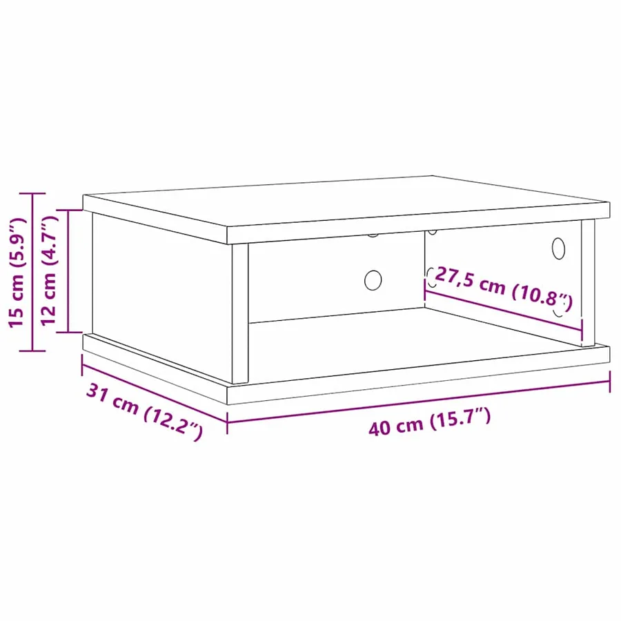 Table de chevet 2 pcs Blanc 40 x 31 x 15 cm Bois d'ingénierie - 12