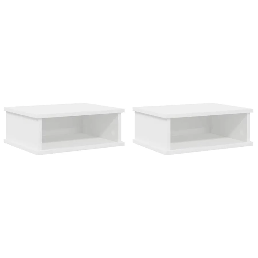 Table de chevet 2 pcs Blanc 40 x 31 x 15 cm Bois d'ingénierie - 2