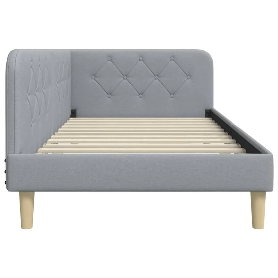 Cadre de lit d'angle Gris clair 100 x 200 cm tissu - 6