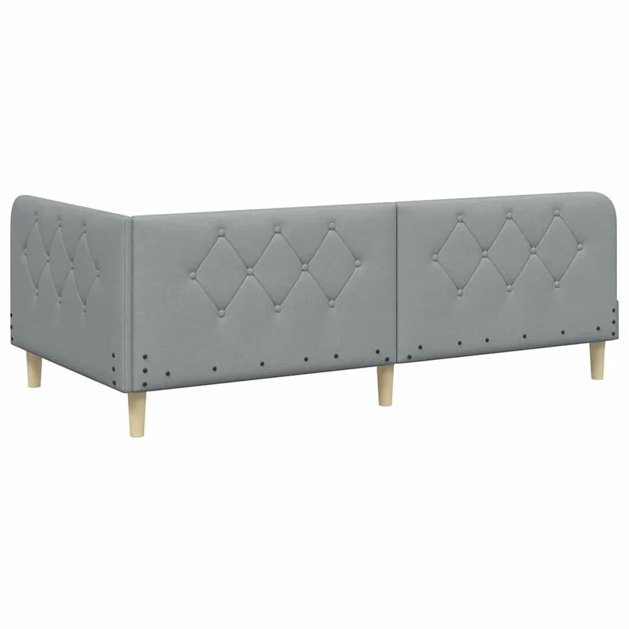 Cadre de lit d'angle Gris clair 100 x 200 cm tissu - 7