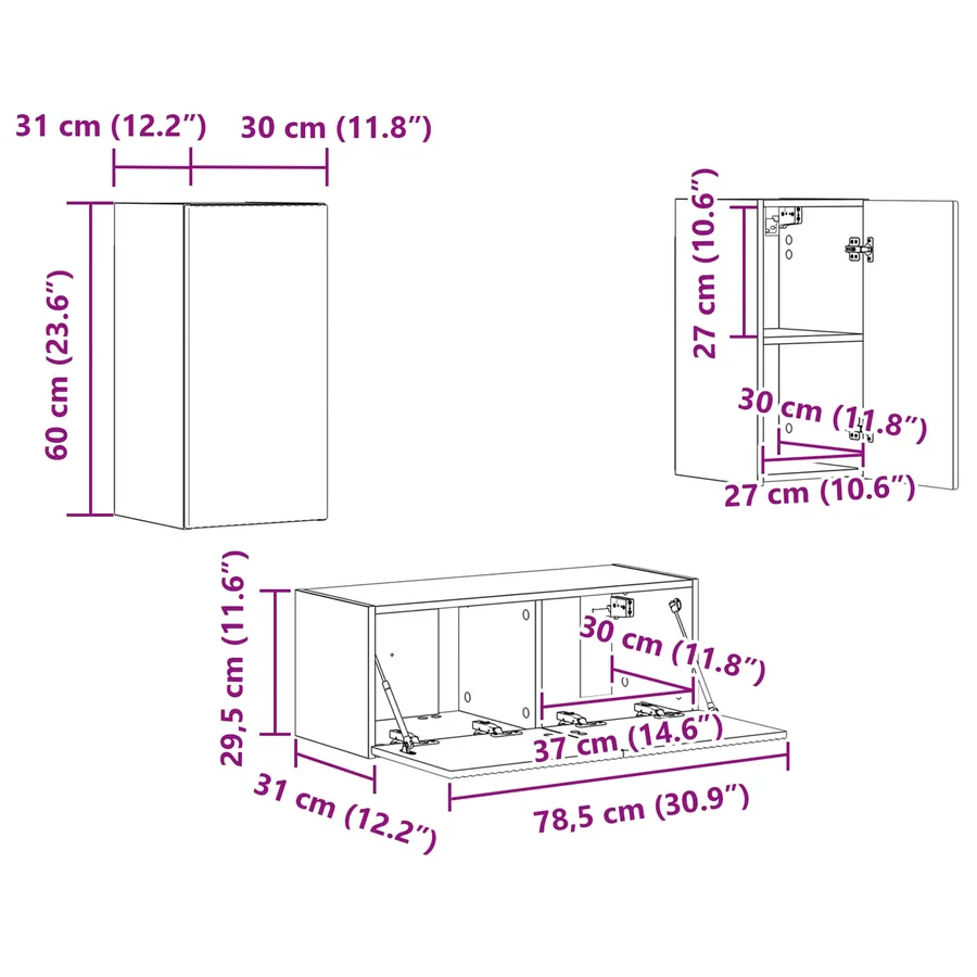 Ensemble meuble TV 2 pcs Blanc brillant Bois d'ingénierie - 13
