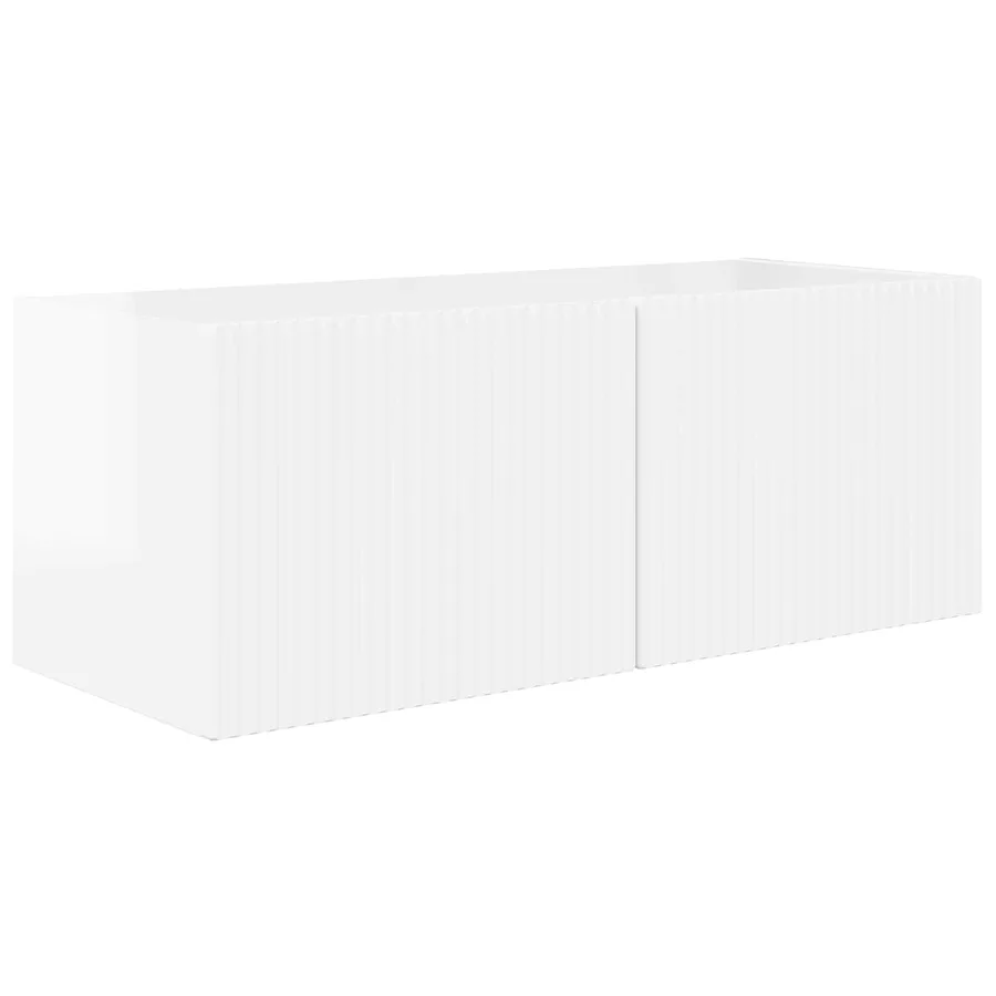 Ensemble meuble TV 2 pcs Blanc brillant Bois d'ingénierie - 5