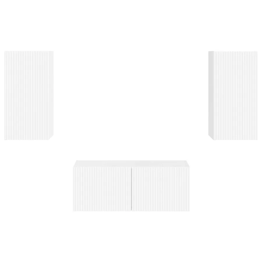 Ensemble meuble TV 2 pcs Blanc brillant Bois d'ingénierie - 7