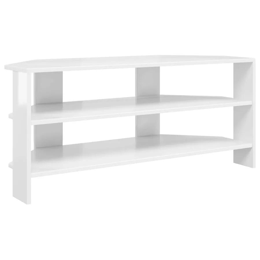 MeubleTVd'Angle Blanc brillant 102x40,5x45cm Bois d'ingénierie - 2