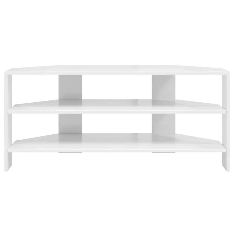 MeubleTVd'Angle Blanc brillant 102x40,5x45cm Bois d'ingénierie - 5