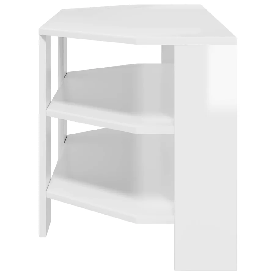 MeubleTVd'Angle Blanc brillant 102x40,5x45cm Bois d'ingénierie - 6
