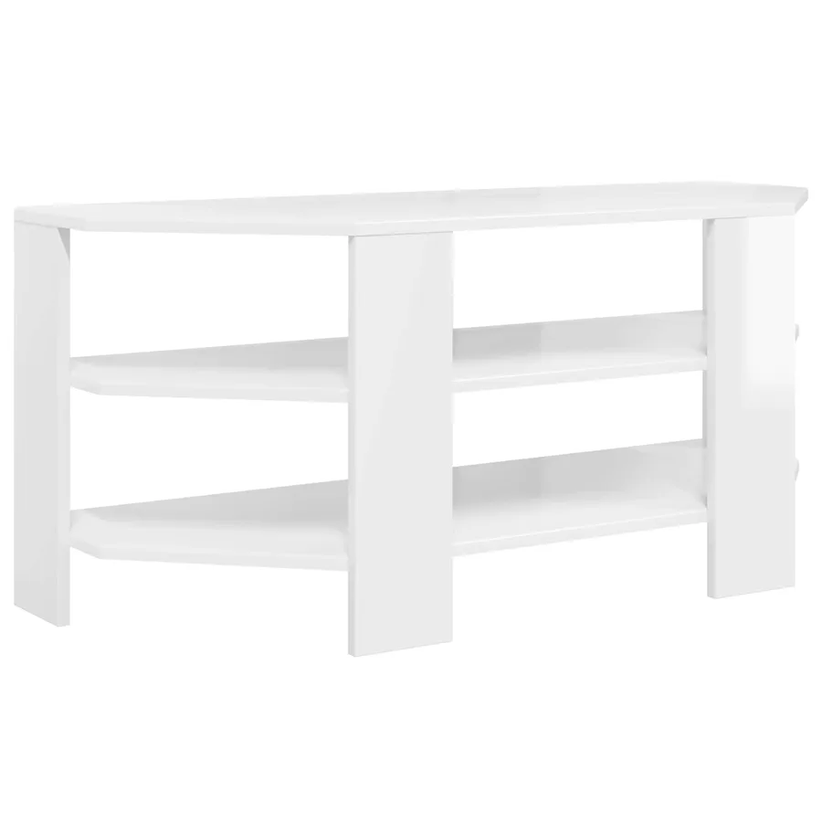 MeubleTVd'Angle Blanc brillant 102x40,5x45cm Bois d'ingénierie - 7