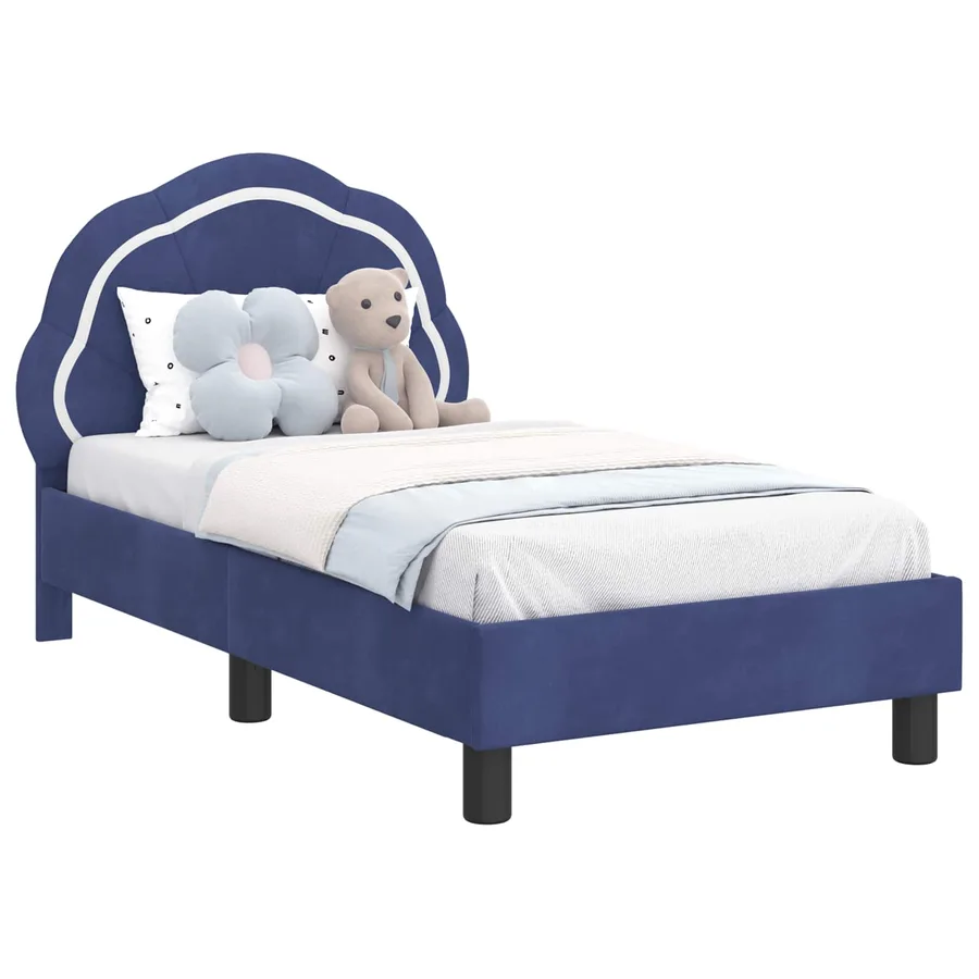 Cadre de lit pour tout-petit avec tête de lit Bleu police - 2