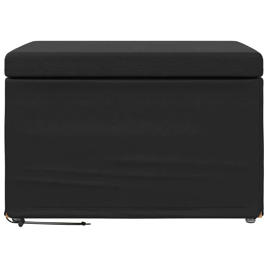 Tabouret Noir Cuir Synthétique et Bois Composite - 4