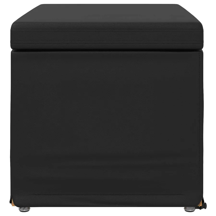 Tabouret Noir Cuir Synthétique et Bois Composite - 5