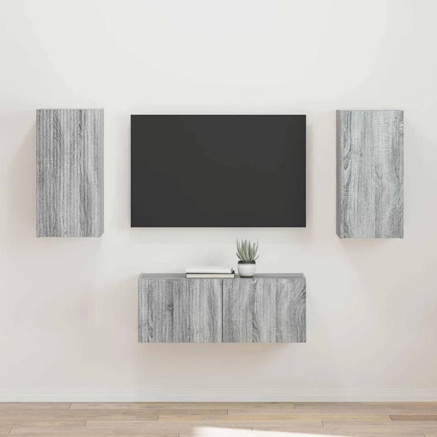 Ensemble meuble TV 2 pcs Gris Sonoma Bois d'ingénierie