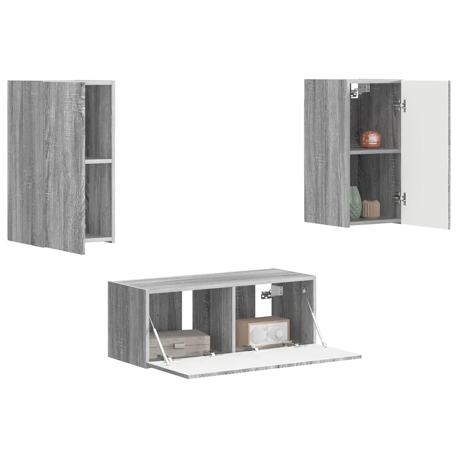 Ensemble meuble TV 2 pcs Gris Sonoma Bois d'ingénierie - 3