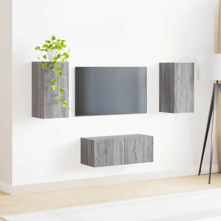 Ensemble meuble TV 2 pcs Gris Sonoma Bois d'ingénierie - 4