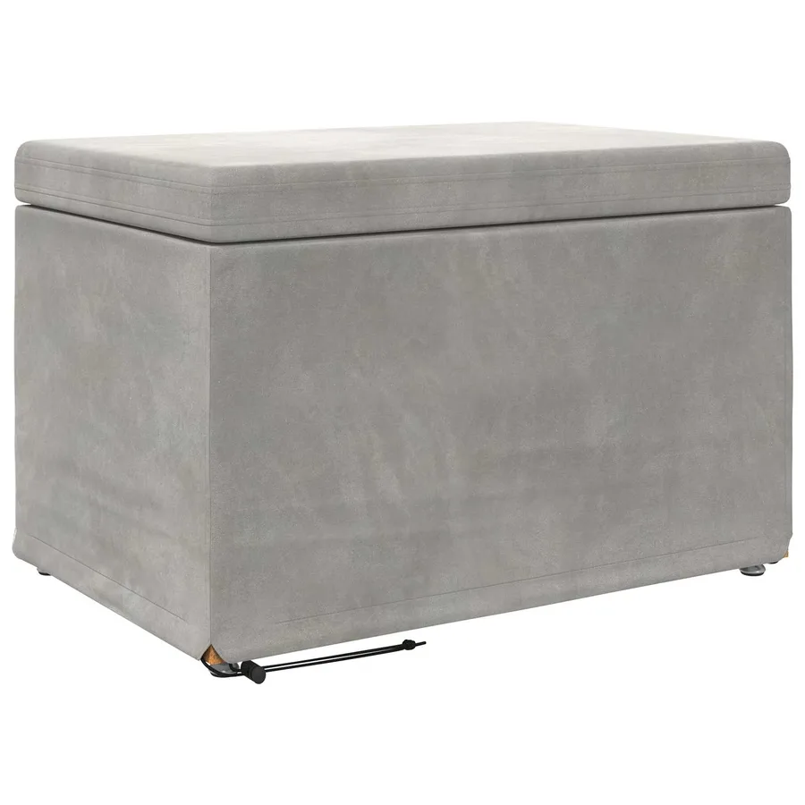 Tabouret Gris clair 61 x 41 x 40 cm Velours et Bois Composite - 2