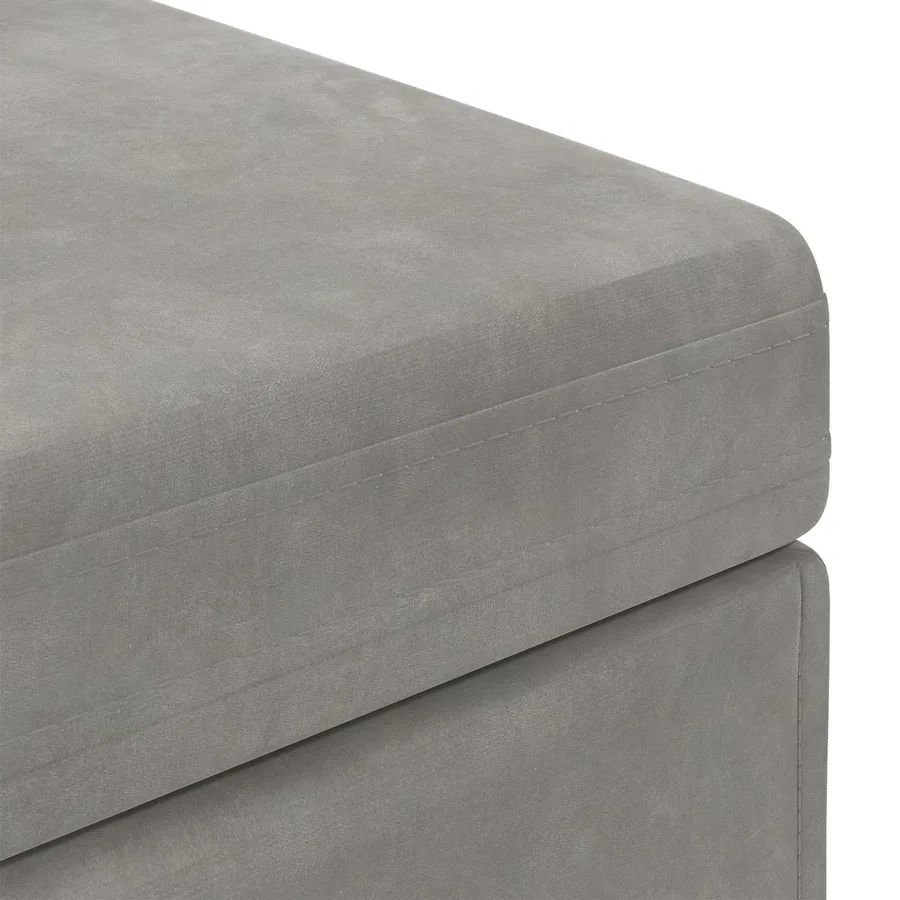 Tabouret Gris clair 61 x 41 x 40 cm Velours et Bois Composite - 6