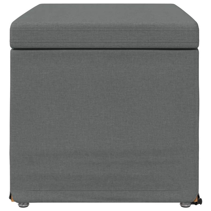 Tabouret Gris foncé 61 x 41 x 40 cm Tissu et bois stratifié - 5