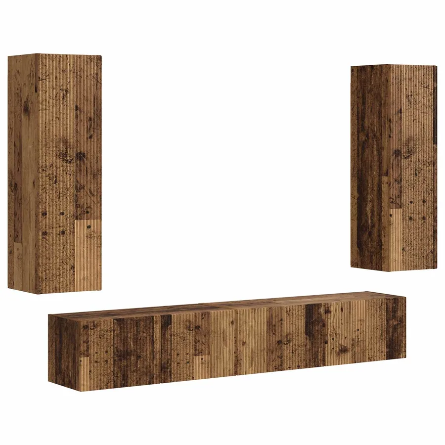 Ensemble meuble TV 3 pcs Bois ancien Bois d'ingénierie - 2