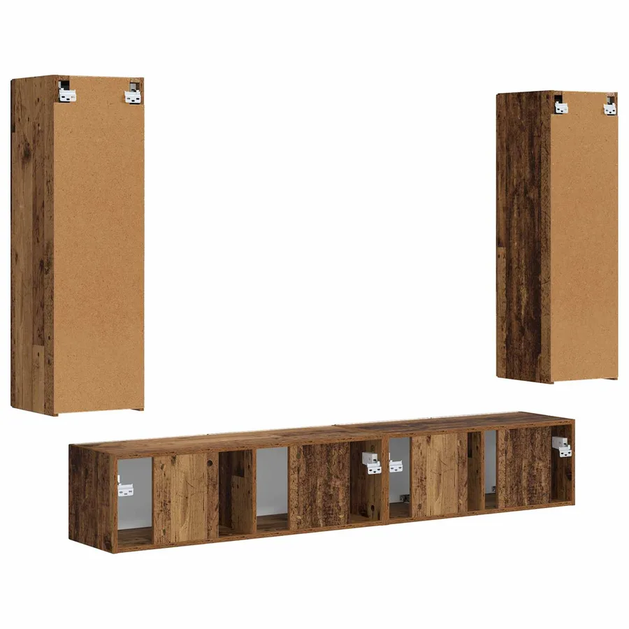 Ensemble meuble TV 3 pcs Bois ancien Bois d'ingénierie - 9