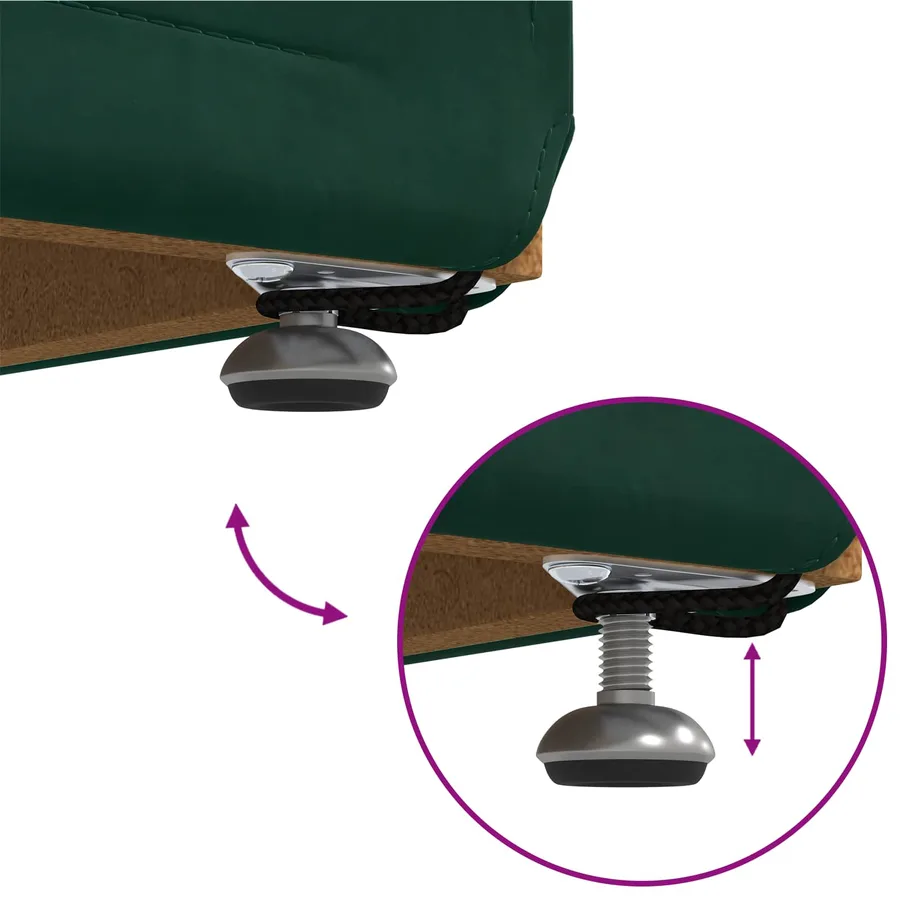 Tabouret Vert foncé 61 x 41 x 40 cm Velours et Bois Composite - 7