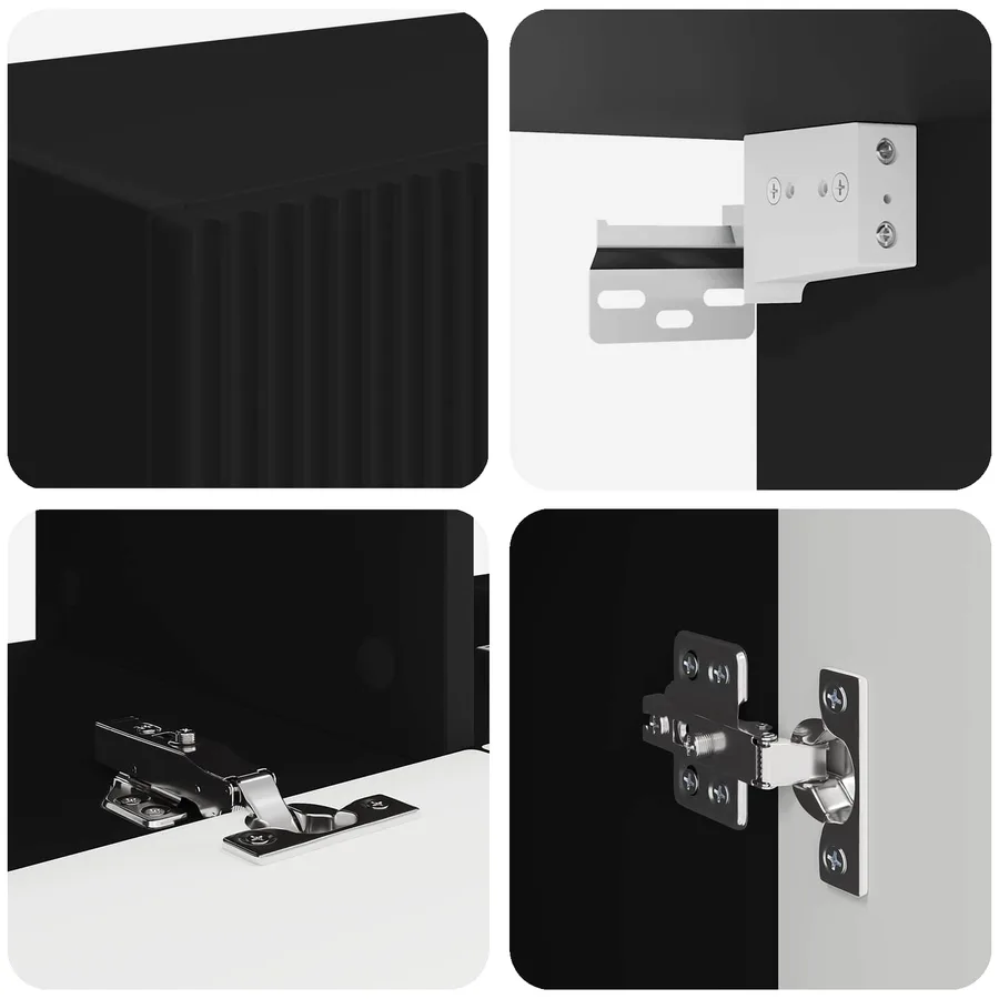 Ensemble de meuble TV mural Montage mural 6 pcs Noir - 8