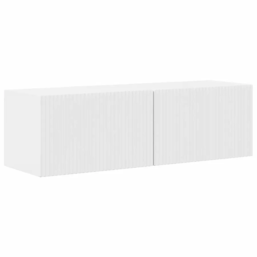 Meuble TV mural Montage mural Blanc Brillant 98 x 31 x 29,5 cm