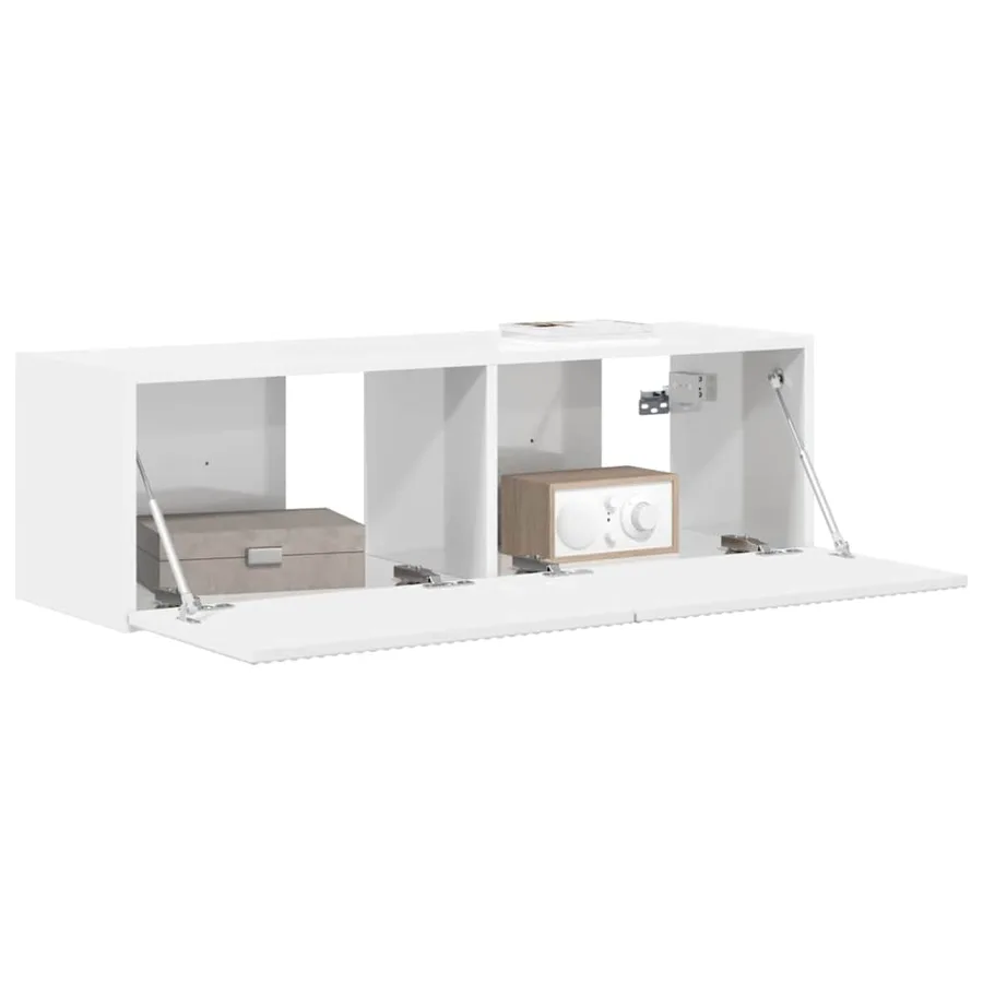 Meuble TV mural Montage mural Blanc Brillant 98 x 31 x 29,5 cm - 2