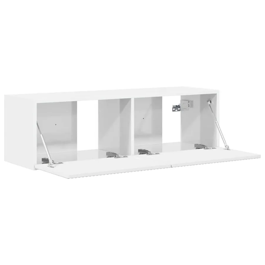 Meuble TV mural Montage mural Blanc Brillant 98 x 31 x 29,5 cm - 4