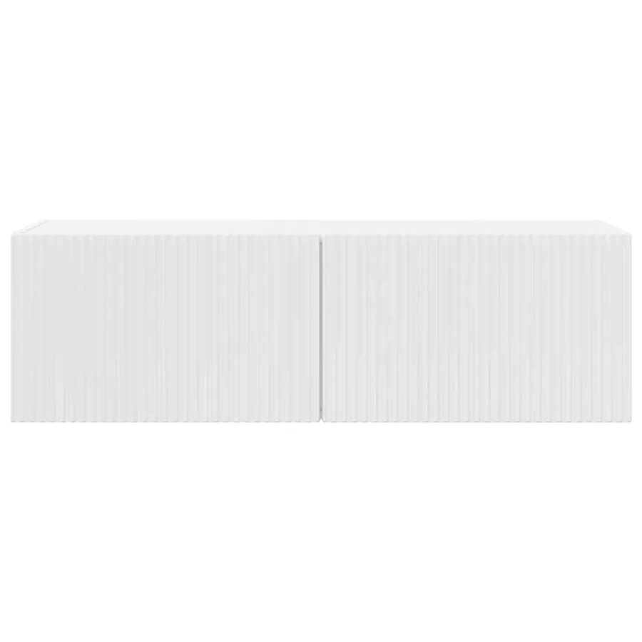 Meuble TV mural Montage mural Blanc Brillant 98 x 31 x 29,5 cm - 5