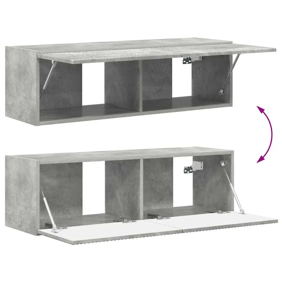 Meuble TV mural Béton 98 x 31 x 29,5 cm Bois d'ingénierie - 11