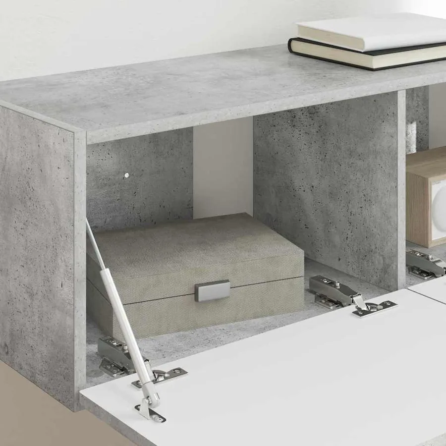Meuble TV mural Béton 98 x 31 x 29,5 cm Bois d'ingénierie - 4