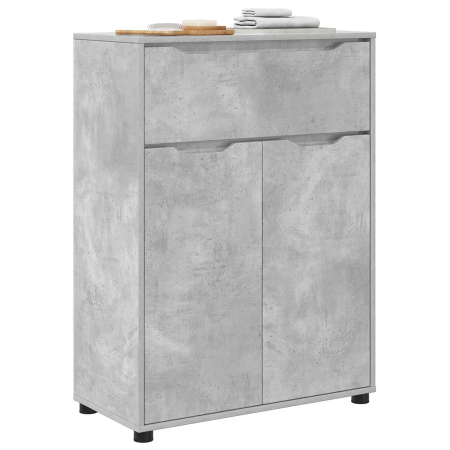 Cabinet de salle de bain Gris béton 72,5 x 36,5 x 100 cm - 3