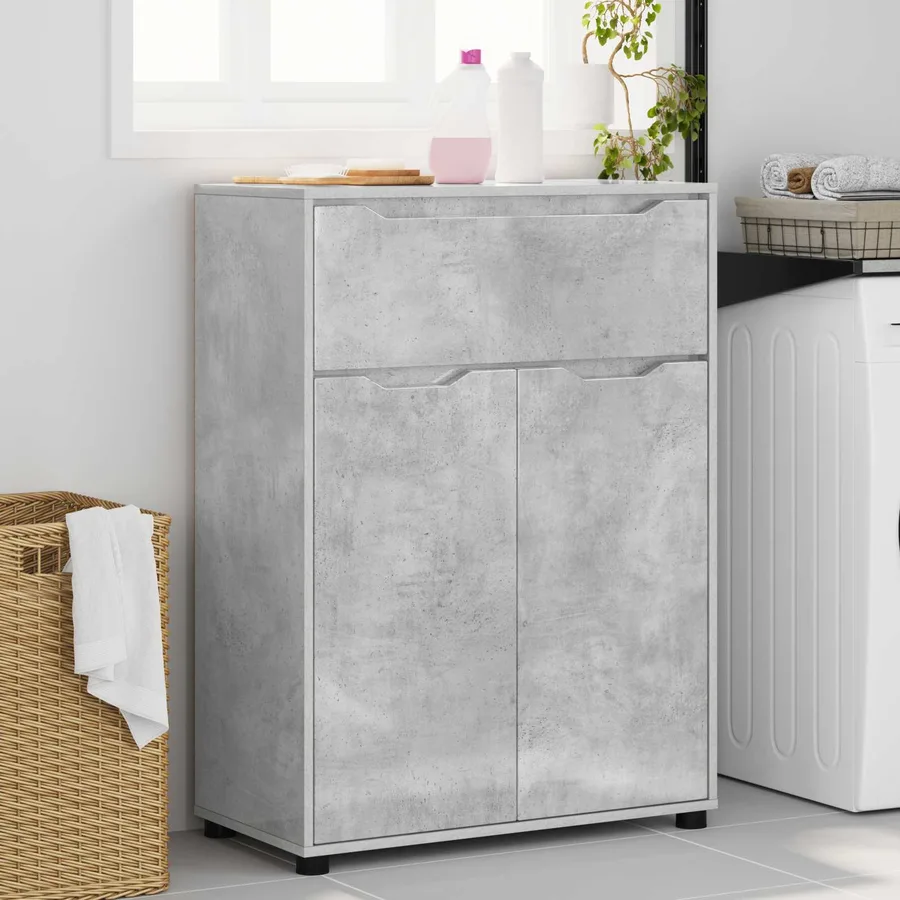 Cabinet de salle de bain Gris béton 72,5 x 36,5 x 100 cm - 4