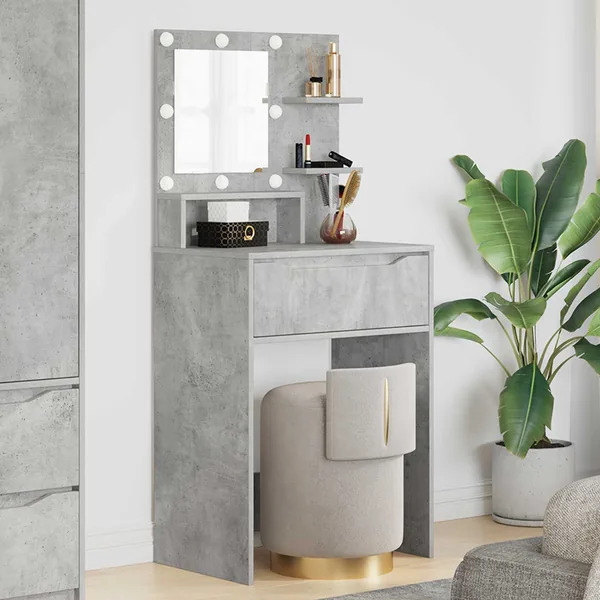 Tables de maquillage pour chambre Gris béton 80 x 39,6 x 135 cm