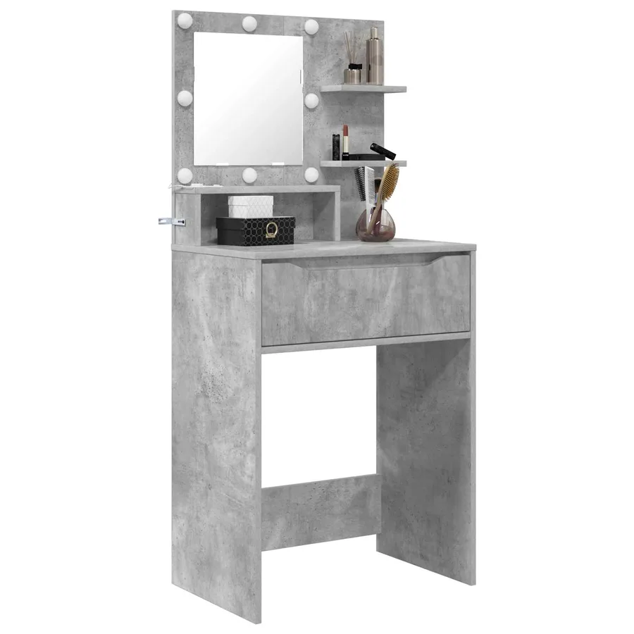 Tables de maquillage pour chambre Gris béton 80 x 39,6 x 135 cm - 3