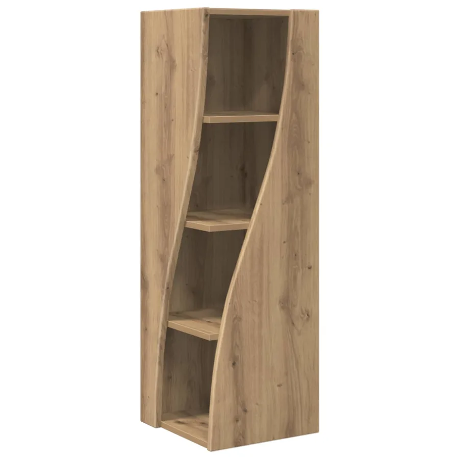 Meuble d'angle 32x32x102cm Bois d'ingénierie Chêne artisanal - 2
