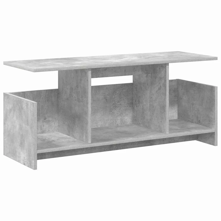 Meuble TV Gris béton 102 x 35 x 45 cm Bois d'ingénierie - 2