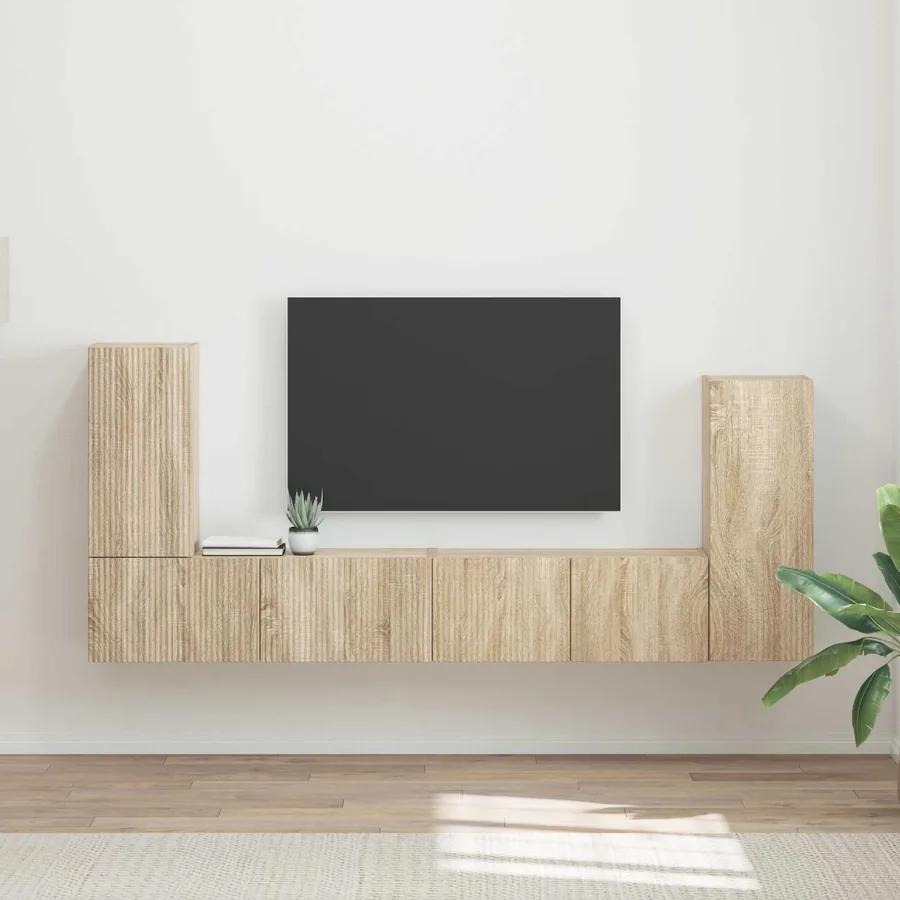 Ensemble meuble TV 4 pcs Chêne Sonoma Bois d'ingénierie